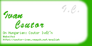 ivan csutor business card